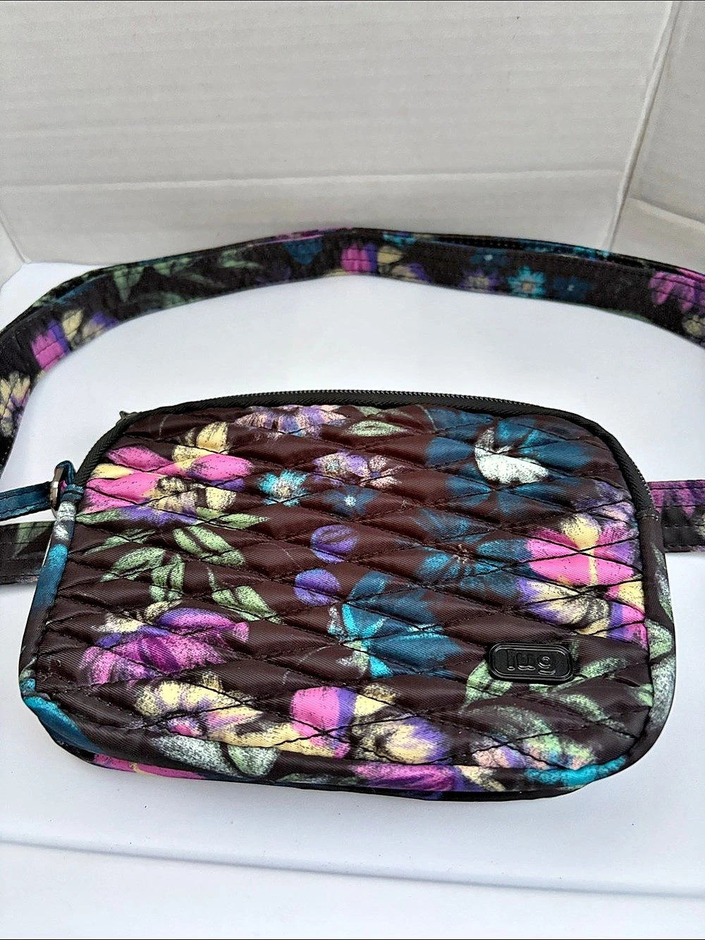 Lug Puddle Jumper Crossbody / Waist Pack Floral Black & Multicolor